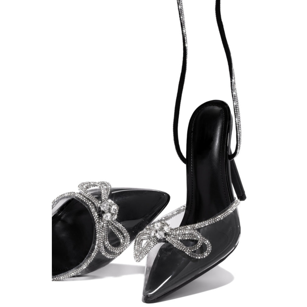 𝙍𝙀𝙎𝙏𝙊𝘾𝙆𝙀𝘿🎥💎Diamond All Over Stiletto Heel - BLACK - Picture 6 of 13